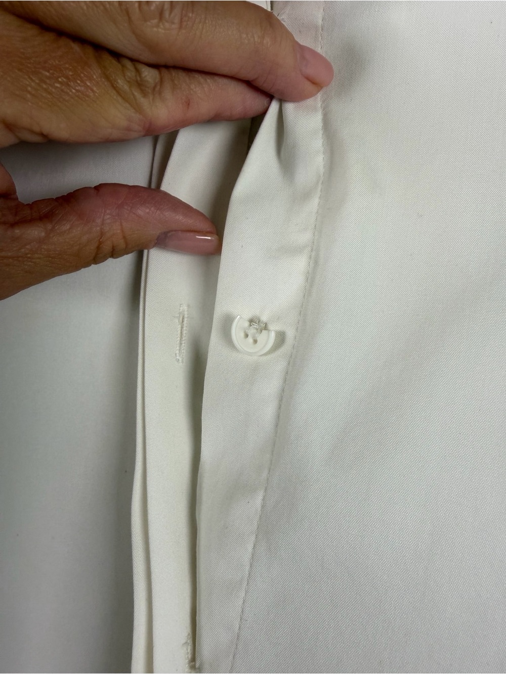 Lafayette 148 White Ruffle Collar Button Down Tunic Shirt M - Picture 4 of 6